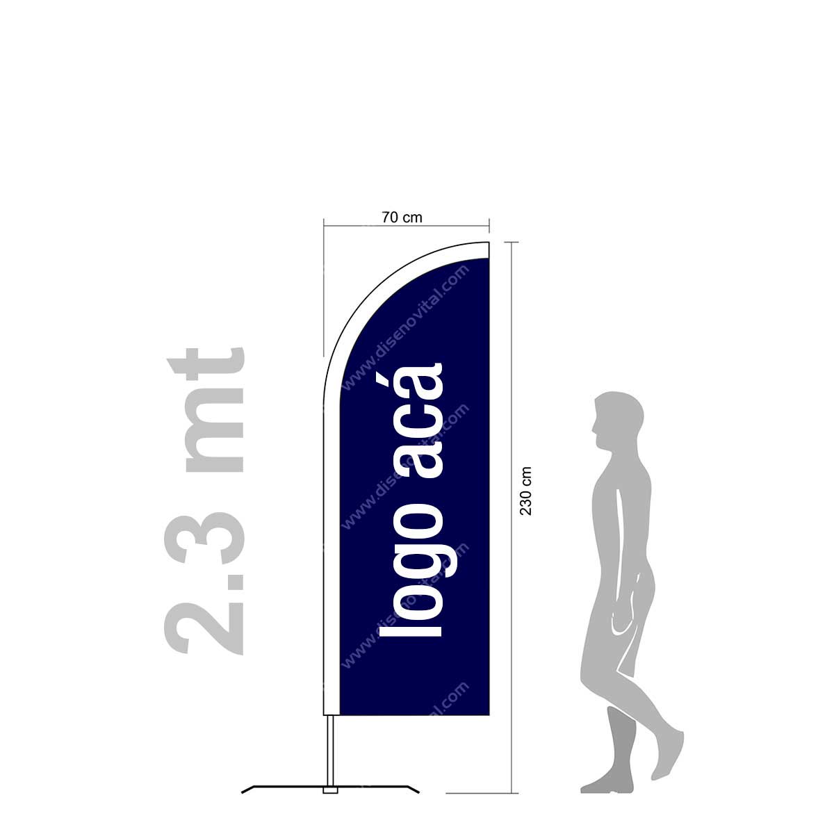 Bandera Publicitaria Vela de 2.3 mt