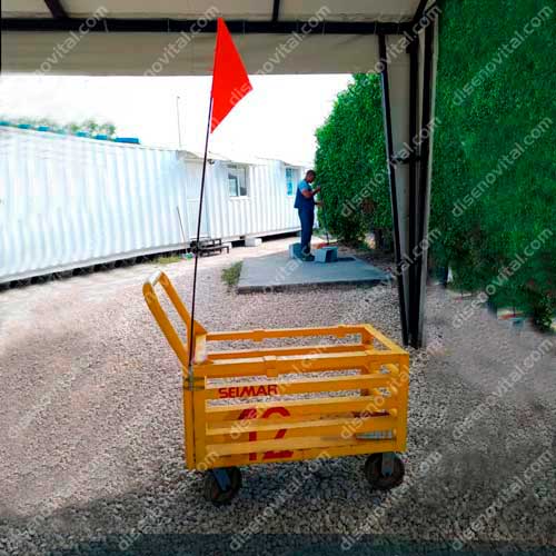 banderines de seguridad para carro logistico de picking en puertos de embarque