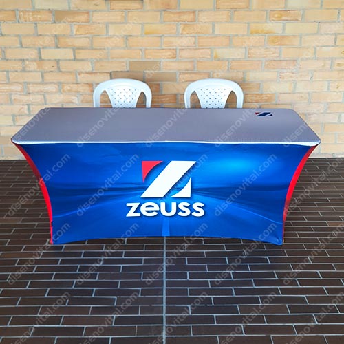manteleria spandex corporativa y empresarial con manteles en licra personalizados en medellin
