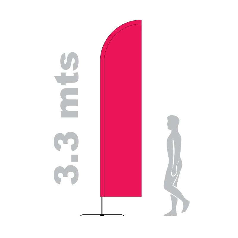 Bandera vela de 3 mt basica para eventos | ferias 1 congresos | banquetes y celebraciones